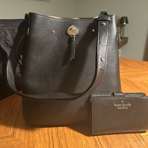 kate spade Handbags - Kate Spade Black Bucket Bag and Wallet